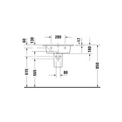 Duravit ME by Starck Waschtisch 490x630x180mm, Weiß Hochglanz, Rechteckig, 1 Waschp... DURAVIT-2336630000 4053424052014 (Abb. 1)