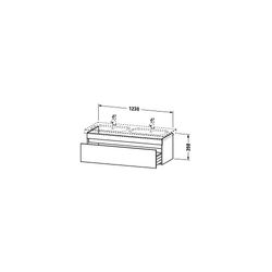 Duravit DuraStyle Waschtischunterbau wandh. 448x1230x398mm Eiche Mattschwarz, Deko... DURAVIT-DS639801643 4063382148148 (Abb. 1)