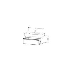 Duravit Ketho Waschtischunterbau wandh. 455x800x410mm, Basalt Matt, Griffleiste Si... DURAVIT-KT669004343 4021534736209 (Abb. 1)