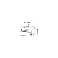 Duravit Ketho Waschtischunterbau wandh. 455x800x410mm, Basalt Matt, Griffleiste Si... DURAVIT-KT669004343 4021534736209 (Abb. 1)