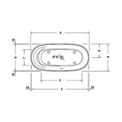 Duravit Cape Cod Badewanne 510x900x1900mm, Mattweiß, Halbrund, Vorwand, 1 Rück... DURAVIT-700364000000000 4021534986475 (Abb. 1)