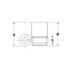 Duravit D-Code Zahnputzbecher 102x118x97mm, Chrom/Mattweiß, Schraubbefestigung, wan... DURAVIT-0099201000 4021534636172 (Abb. 1)