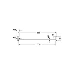 Duravit D-Code Handtuchhalter 80x848x48mm, Chrom, Messing, 1 Arm, mit Befestigungsm... DURAVIT-0099231000 4021534636202 (Abb. 1)