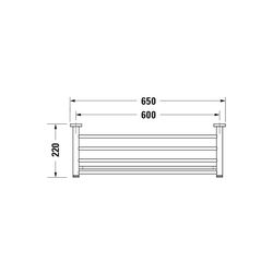 Duravit D-Code Handtuchablage 220x650x112mm, Chrom, Schraubbefestigung... DURAVIT-0099251000 4021534636226 (Abb. 1)