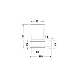 Duravit Karree Zahnputzbecher einzeln wandhängend, Position mitte, 100x69x110mm, Ch... DURAVIT-0099511000 4021534901089 (Abb. 1)
