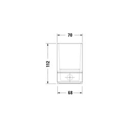 Duravit Karree Zahnputzbecher einzeln wandhängend, Position mitte, 100x69x110mm, Ch... DURAVIT-0099511000 4021534901089 (Abb. 1)