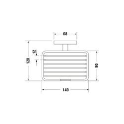 Duravit Karree Seifenschale 140x120x65mm, Chrom, Messing/Glas, wandhängend... DURAVIT-0099531000 4021534901201 (Abb. 1)