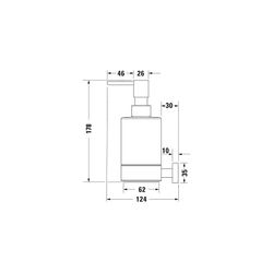 Duravit Karree Seifenspender 68x124x178mm, Chrom, Glas/Messing, 0,36l, wandhängend... DURAVIT-0099541000 4021534901102 (Abb. 1)
