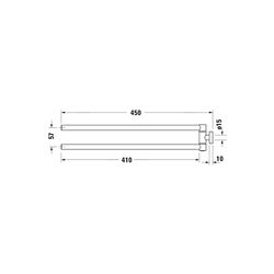 Duravit Karree Handtuchhalter 68x450x75mm, Chrom, Messing, 2 Arme, mit Befestigungs... DURAVIT-0099581000 4021534901133 (Abb. 1)