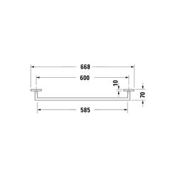 Duravit Karree Handtuchhalter 668x70x35mm, Chrom, Messing, 1 Arm, mit Befestigungsm... DURAVIT-0099591000 4021534901157 (Abb. 1)