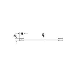 Duravit Karree Handtuchhalter 668x70x35mm, Chrom, Messing, 1 Arm, mit Befestigungsm... DURAVIT-0099591000 4021534901157 (Abb. 1)