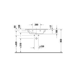 Duravit ME by Starck Waschtisch 490x830x180mm, Weiß Hochglanz, Rechteckig, 1 Waschp... DURAVIT-2336830000 4021534966538 (Abb. 1)