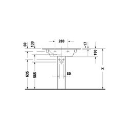 Duravit ME by Starck Waschtisch 490x830x180mm, Weiß Hochglanz, Rechteckig, 1 Waschp... DURAVIT-2336830000 4021534966538 (Abb. 1)