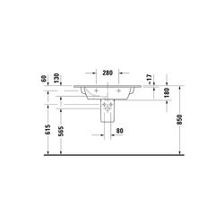 Duravit ME by Starck Waschtisch 490x830x180mm, Weiß Hochglanz, Rechteckig, 1 Waschp... DURAVIT-2336830000 4021534966538 (Abb. 1)