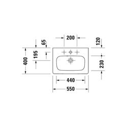 Duravit DuraStyle Waschtisch 400x550x170mm, Compact, Weiß Hochglanz, Rechteckig, 1 ... DURAVIT-2337550000 4053424566412 (Abb. 1)