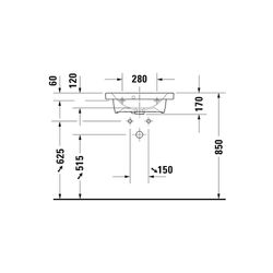Duravit DuraStyle Waschtisch 400x550x170mm, Compact, Weiß Hochglanz, Rechteckig, 1 ... DURAVIT-2337550000 4053424566412 (Abb. 1)