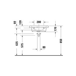 Duravit DuraStyle Waschtisch 400x550x170mm, Compact, Weiß Hochglanz, Rechteckig, 1 ... DURAVIT-2337550000 4053424566412 (Abb. 1)