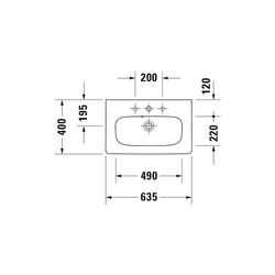 Duravit DuraStyle Waschtisch 400x635x170mm Compact WonderGliss Weiß Hochglanz Rech... DURAVIT-23376300001 4053424114989 (Abb. 1)
