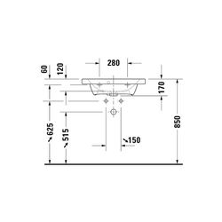 Duravit DuraStyle Waschtisch 400x635x170mm Compact WonderGliss Weiß Hochglanz Rech... DURAVIT-23376300001 4053424114989 (Abb. 1)