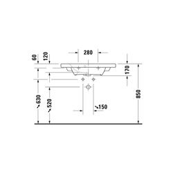 Duravit DuraStyle Waschtisch 400x785x170mm Compact WonderGliss Weiß Hochglanz Rech... DURAVIT-23377800001 4021534977220 (Abb. 1)
