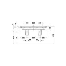 Duravit DuraStyle Doppelwaschtisch 480x1300x170mm wh, Weiß Hochglanz, Rechteckig, 2... DURAVIT-2338130000 4021534984631 (Abb. 1)
