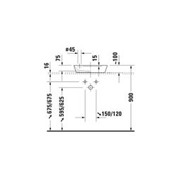 Duravit Cape Cod Aufsatzbecken 460mm, Weiß Hochglanz, DuraCeram, Quadratisch, ohne ... DURAVIT-2340460000 4021534988868 (Abb. 1)