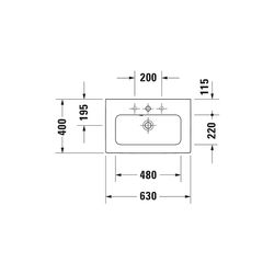 Duravit ME by Starck Waschtisch 400x630x180mm, Compact, Weiß SDM, Rechteckig, 1 Was... DURAVIT-2342633260 4053424893167 (Abb. 1)