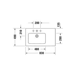 Duravit ME by Starck Waschtisch 490x830x180mm, Weiß Seidenmatt, Rechteckig, 1 Wasch... DURAVIT-2345833260 4053424893327 (Abb. 1)