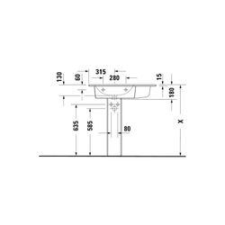 Duravit ME by Starck Waschtisch 490x830x180mm, Weiß Seidenmatt, Rechteckig, 1 Wasch... DURAVIT-2345833260 4053424893327 (Abb. 1)