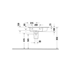 Duravit ME by Starck Waschtisch 490x830x180mm, Weiß Seidenmatt, Rechteckig, 1 Wasch... DURAVIT-2345833260 4053424893327 (Abb. 1)