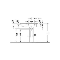 Duravit ME by Starck Waschtisch 490x830x180mm, Weiß Seidenmatt, Rechteckig, 1 Wasch... DURAVIT-2346833260 4053424893389 (Abb. 1)