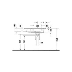 Duravit ME by Starck Waschtisch 490x830x180mm, Weiß Seidenmatt, Rechteckig, 1 Wasch... DURAVIT-2346833260 4053424893389 (Abb. 1)