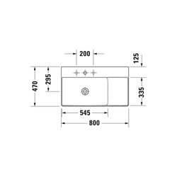 Duravit DuraSquare Waschtisch 470x800x145mm, WonderGliss, Weiß Hochglanz, Rechteck... DURAVIT-23488000701 4053424611549 (Abb. 1)