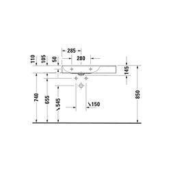 Duravit DuraSquare Waschtisch 470x800x145mm, WonderGliss, Weiß Hochglanz, Rechteck... DURAVIT-23488000701 4053424611549 (Abb. 1)