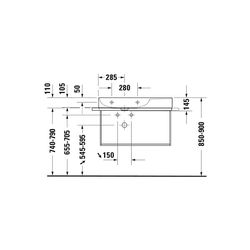 Duravit DuraSquare Metallkonsole 451x865x400mm, Mattschwarz, unter Waschtisch mit H... DURAVIT-0031124600 4053424506395 (Abb. 1)