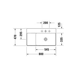 Duravit DuraSquare Waschtisch 470x800x145mm, WonderGliss, Weiß Hochglanz, Rechteck... DURAVIT-23498000791 4053424611723 (Abb. 1)