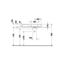 Duravit DuraSquare Waschtisch 470x800x145mm, WonderGliss, Weiß Hochglanz, Rechteck... DURAVIT-23498000791 4053424611723 (Abb. 1)