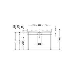 Duravit Vero Metallkonsole 425x925x715-780mm, für 045410, Chrom poliert, Höhenverst... DURAVIT-0030671000 4021534272769 (Abb. 1)