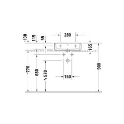 Duravit Vero Air Waschtisch 470x500x165mm wandhängend, Weiß Hochglanz, Rechteckig, ... DURAVIT-2350500070 4053424120553 (Abb. 1)