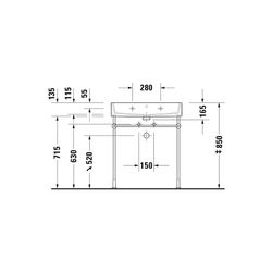 Duravit Vero Metallkonsole 425x625x715-780mm, für 045470, Chrom poliert, Höhenverst... DURAVIT-0030751000 4021534786716 (Abb. 1)