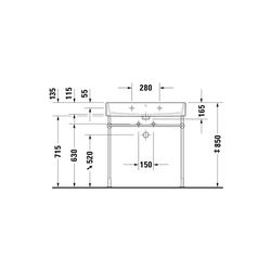 Duravit Vero Metallkonsole 425x725x715-780mm, für 045480, Chrom poliert, Höhenverst... DURAVIT-0030661000 4021534272752 (Abb. 1)