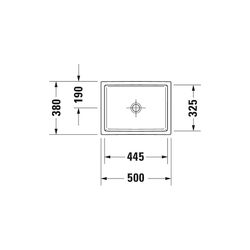 Duravit Vero Air Aufsatzbecken 500mm, Weiß Hochglanz, WonderGliss, Rechteckig, ohn... DURAVIT-23515000001 4053424471150 (Abb. 1)