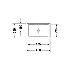 Duravit Vero Air Aufsatzbecken 600mm, Weiß Hochglanz, WonderGliss, Rechteckig, ohn... DURAVIT-23516000001 4053424139289 (Abb. 1)