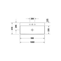 Duravit DuraSquare Waschtisch 470x1000x145mm, DuraCeram, Weiß Hochglanz, Rechteckig... DURAVIT-2353100079 4053424324296 (Abb. 1)