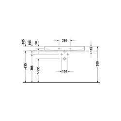 Duravit DuraSquare Waschtisch 470x1000x145mm, DuraCeram, Weiß Hochglanz, Rechteckig... DURAVIT-2353100079 4053424324296 (Abb. 1)