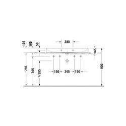 Duravit DuraSquare Waschtisch 470x1000x145mm, DuraCeram, Weiß Hochglanz, Rechteckig... DURAVIT-2353100079 4053424324296 (Abb. 1)