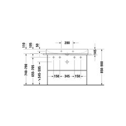 Duravit DuraSquare Metallkonsole 451x1063x740-790mm variabel, Mattschwarz, bodenste... DURAVIT-0031034600 4053424418285 (Abb. 1)