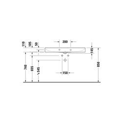 Duravit DuraSquare Waschtisch 470x1000x145mm, DuraCeram, Weiß Hochglanz, Rechteckig... DURAVIT-2353100079 4053424324296 (Abb. 1)
