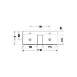 Duravit DuraSquare Waschtisch 470x1200x145mm wh, Weiß HG, Rechteckig, WonderGliss,... DURAVIT-23531200411 4053424611747 (Abb. 1)