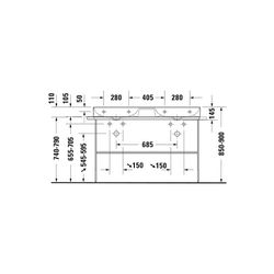 Duravit DuraSquare Metallkonsole 451x1265x740-790mm variabel, Chrom poliert, bodens... DURAVIT-0031171000 4053424690223 (Abb. 1)
